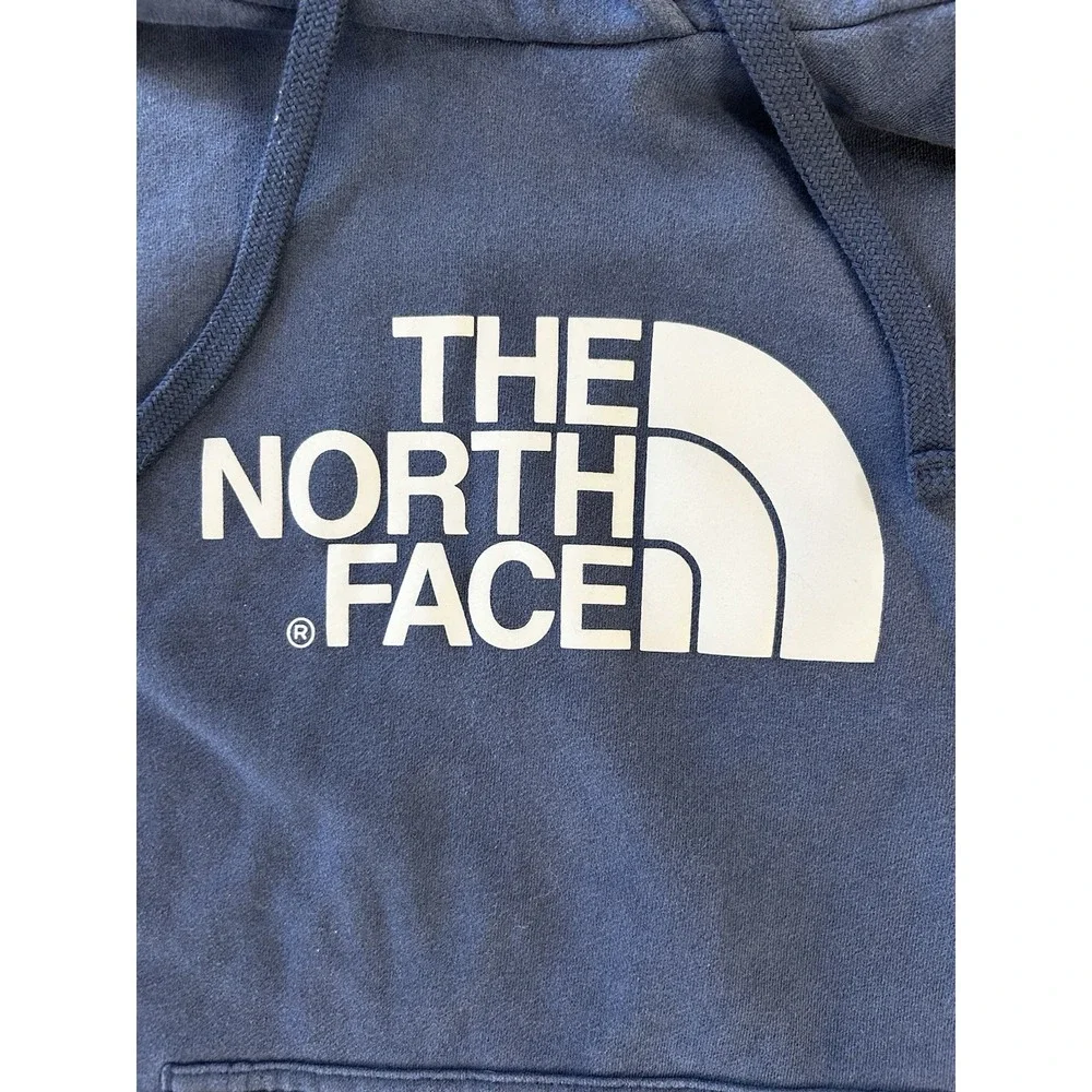 North Face Hoodie Mens Large Blue Fleece Pullover Hooded Sweatshirt